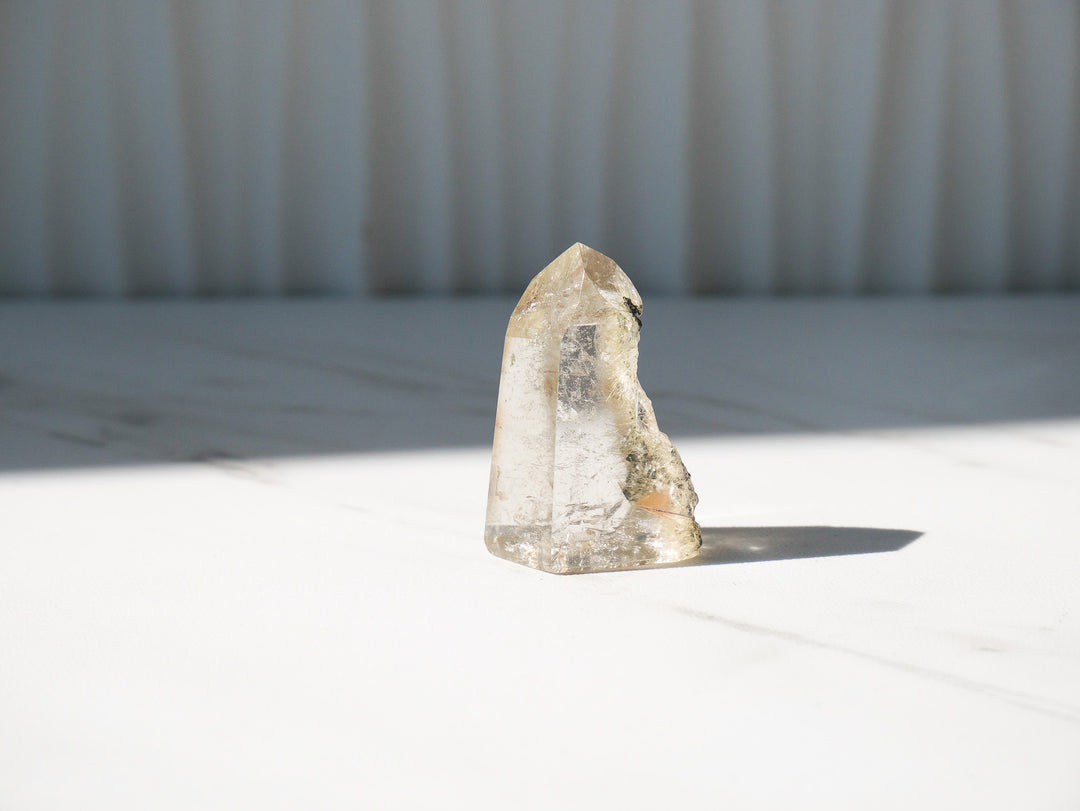Petite Quartz Point with Golden Rutile