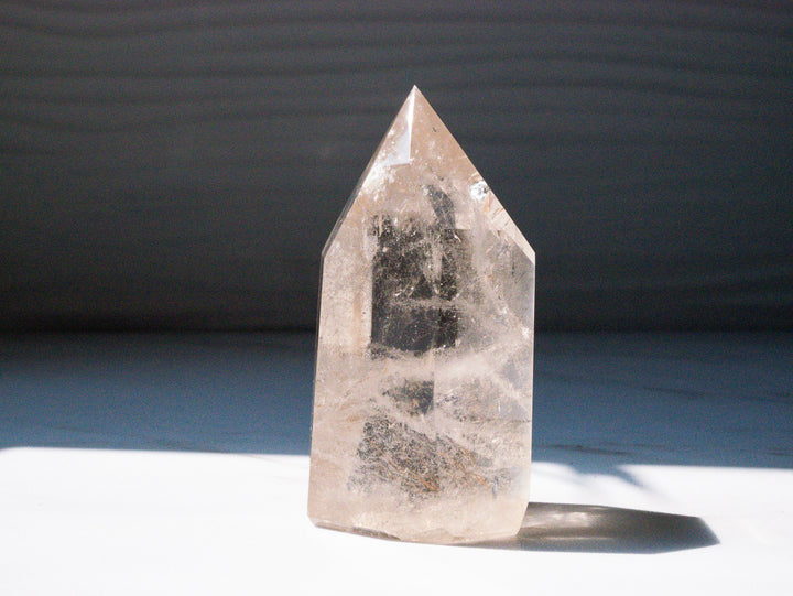 Quartz Point with Golden Rutile