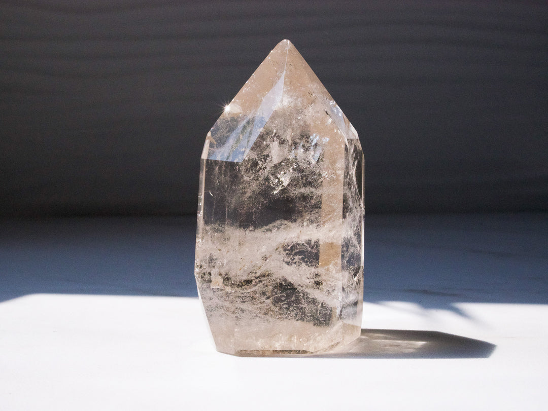 Quartz Point with Golden Rutile