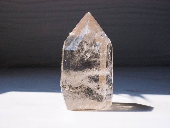 Quartz Point with Golden Rutile
