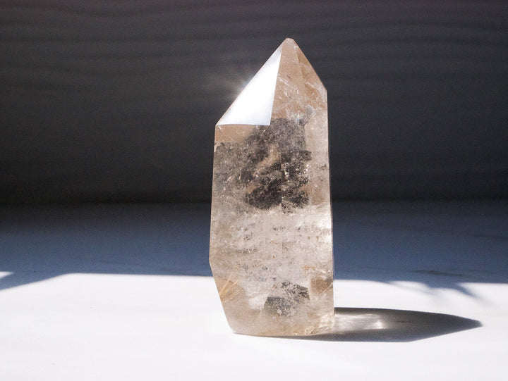Quartz Point with Golden Rutile