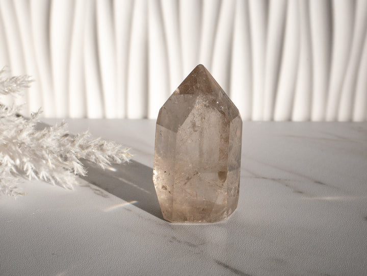 Quartz Point with Golden Rutile
