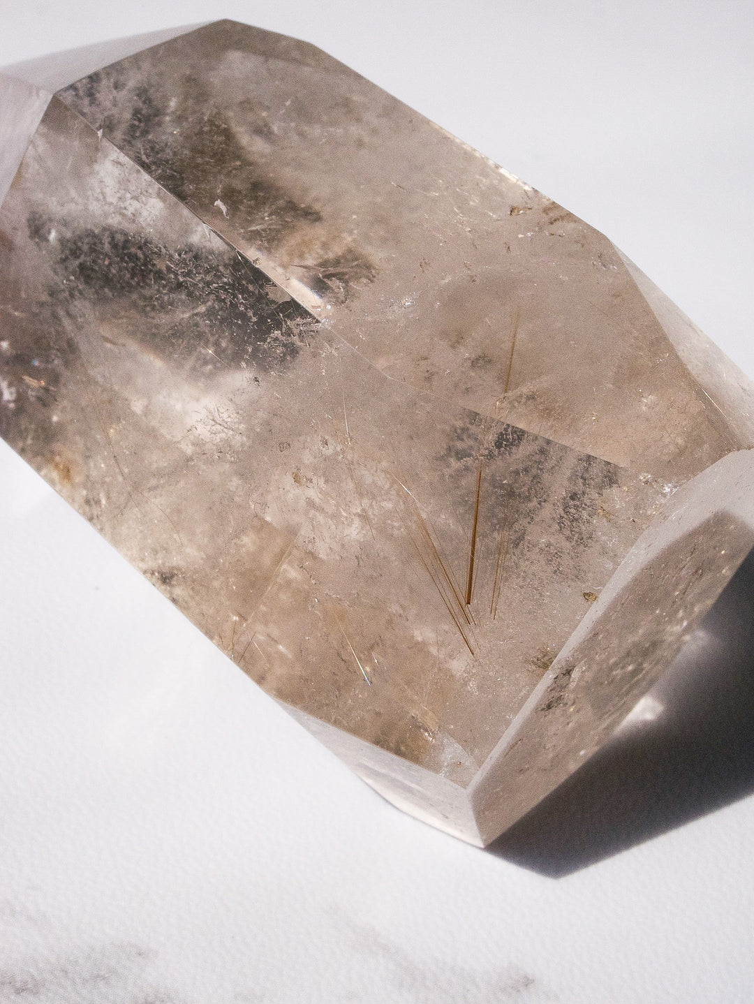 Quartz Point with Golden Rutile