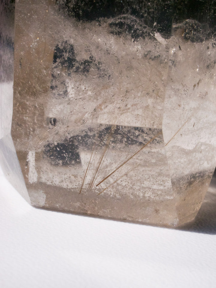 Quartz Point with Golden Rutile