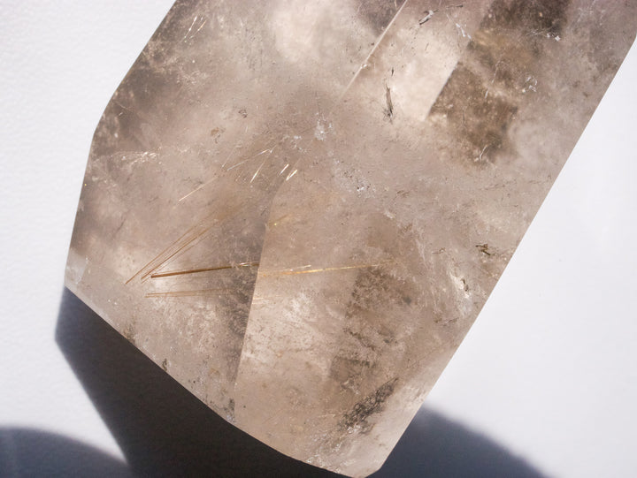 Quartz Point with Golden Rutile
