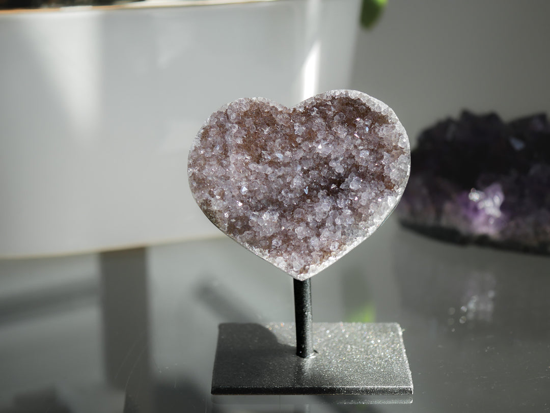 Rainbow Amethyst Heart on Stand