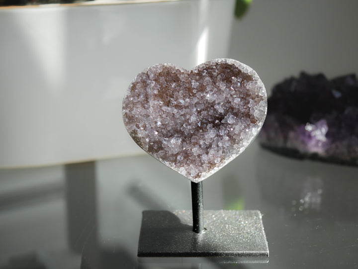 Rainbow Amethyst Heart on Stand