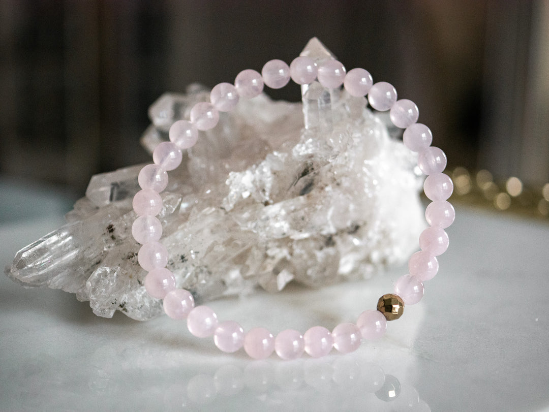 Rose Quartz "Open Heart" Bracelet