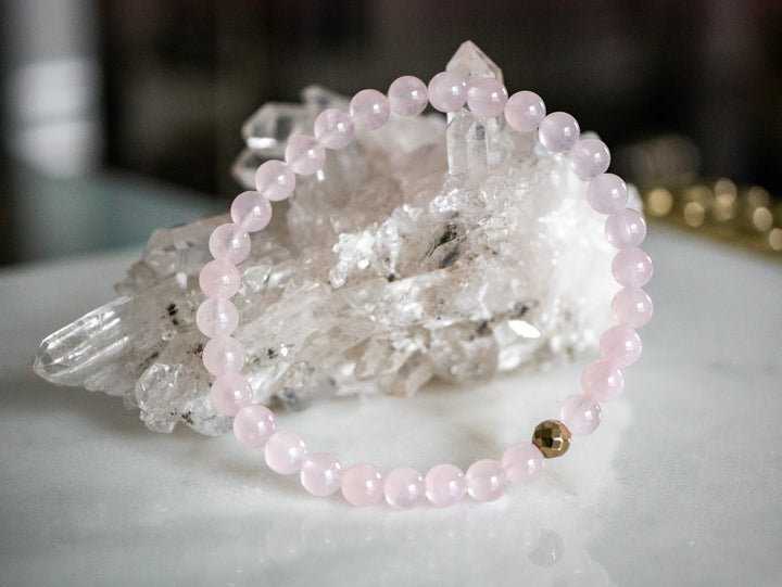 Rose Quartz "Open Heart" Bracelet