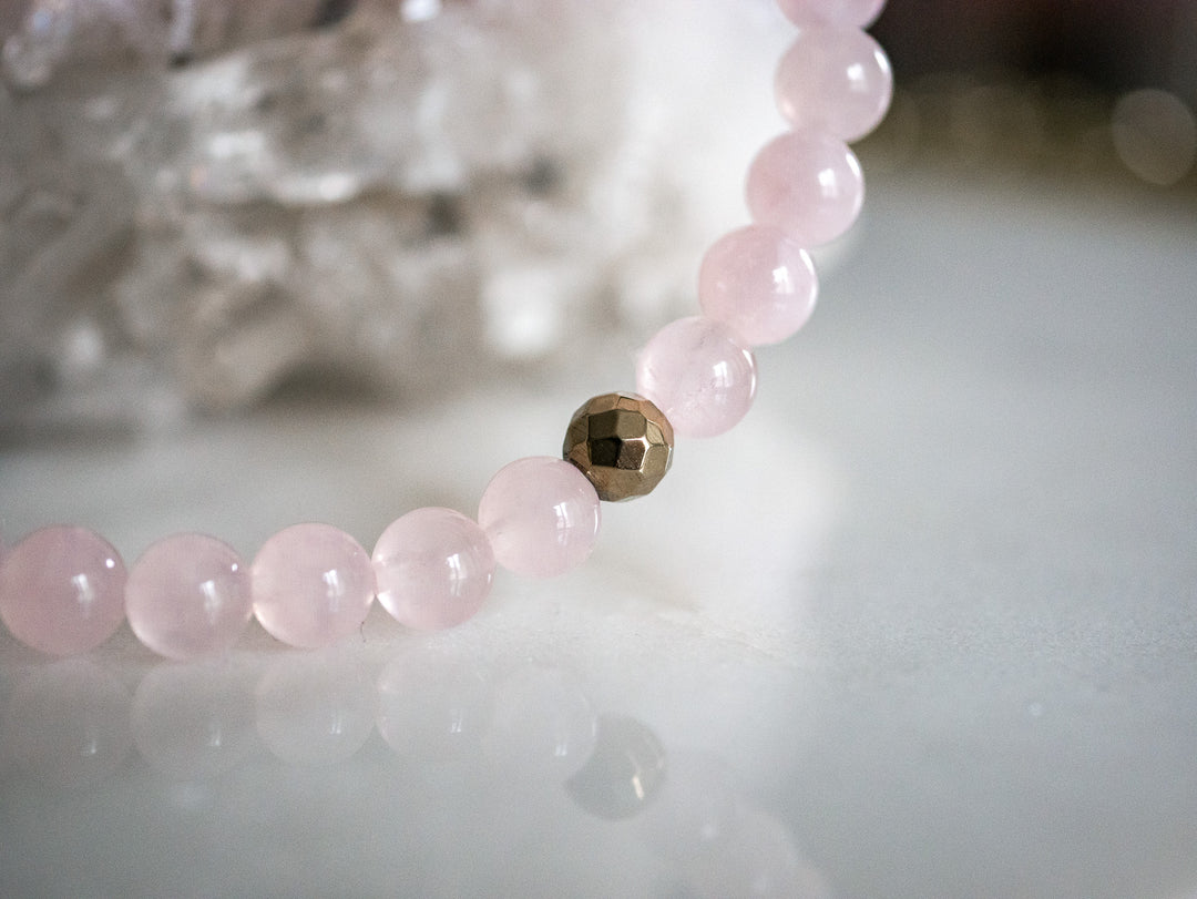 Rose Quartz "Open Heart" Bracelet