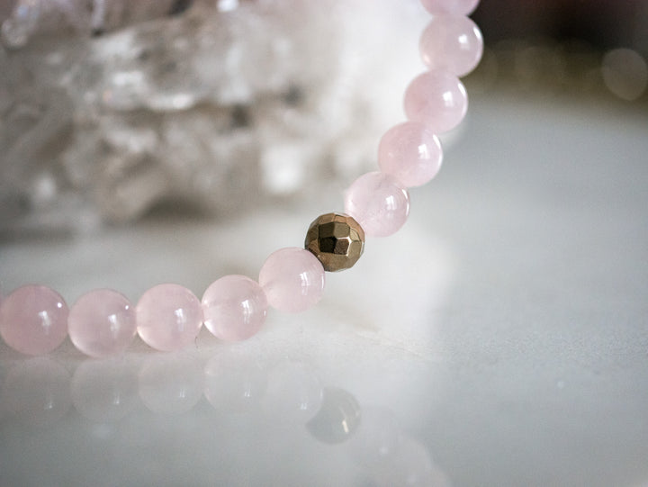 Rose Quartz "Open Heart" Bracelet