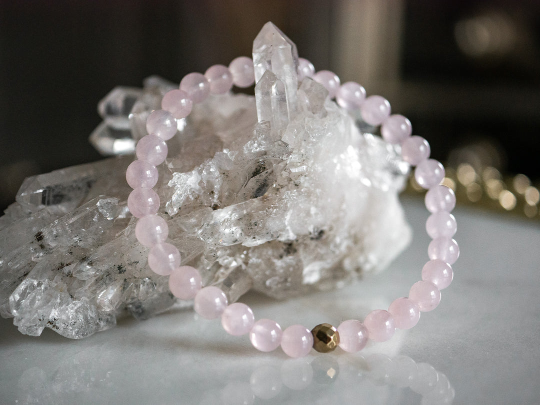 Rose Quartz "Open Heart" Bracelet