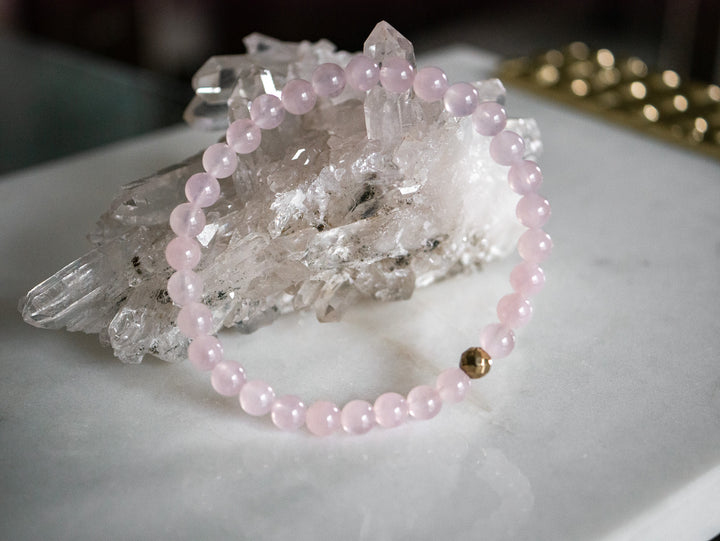 Rose Quartz "Open Heart" Bracelet