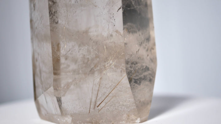 Quartz Point with Golden Rutile