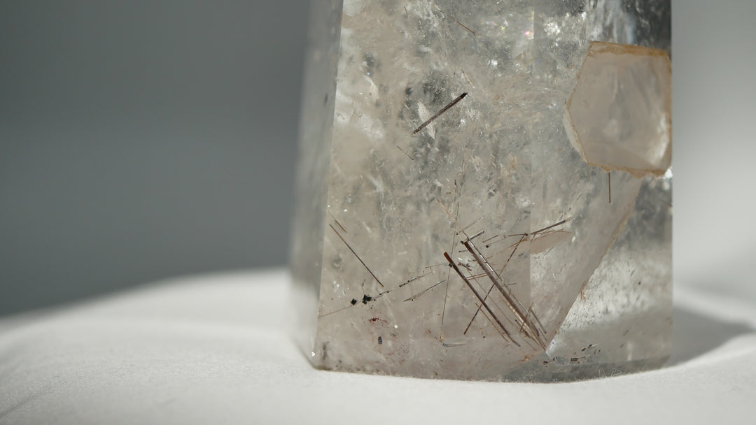 Ultra High-Grade Manifestation Clear Quartz Point with Rutile