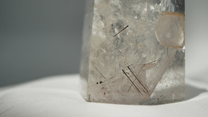 Ultra High-Grade Manifestation Clear Quartz Point with Rutile