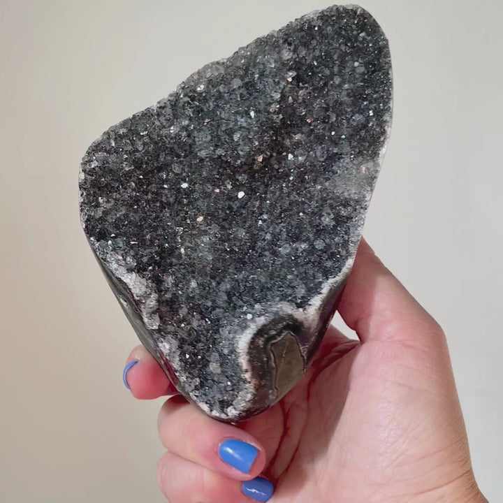 Black Amethyst on Stand