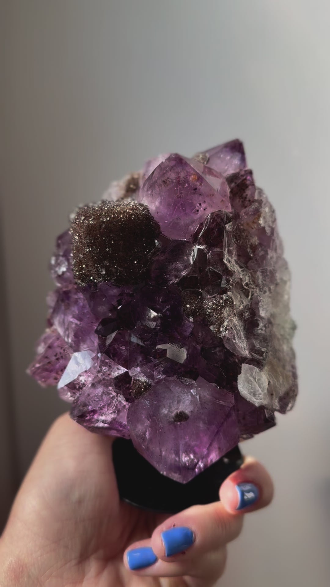 Stunning Amethyst Cluster with Iron Oxide Sugar Druzy